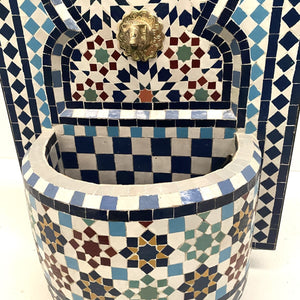 Fonte Árabe em Azulejo Multicolor Esculpido à Mão 90x50