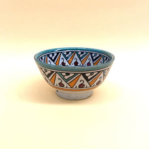 Saladeira árabe de cerâmica verde multicolorida 18cm