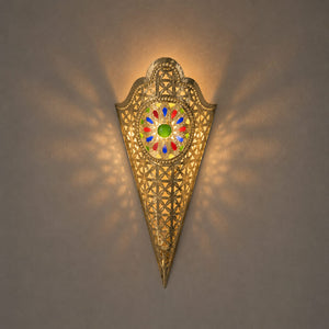 aplique árabe latón dorado encendido