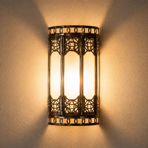 aplique marroquí de forja y cristal Bism