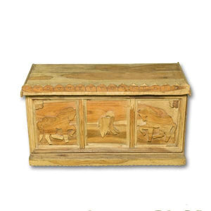 Baúl marroquí de madera - modelo caballos