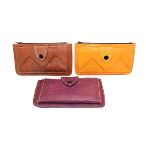 Cartera billetera marroquí de cuero natural Sabah
