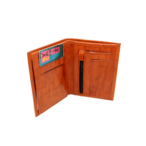 Cartera marroquí de cuero natural para caballero