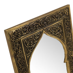 Espejo marroquí de alpaca grabada dorado - 9 tamaños