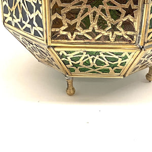Lanterna Árabe Octogonal de Latão 38cm | Lâmpadas Árabes