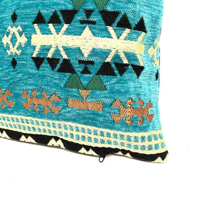 funda de cojín árabe bereber turquesa detalles