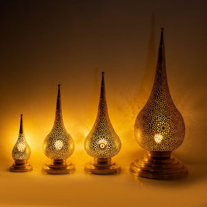 Lámpara árabe de latón dorada 7 tamaños