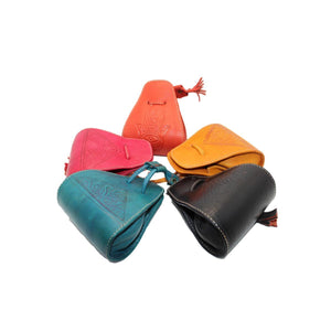 Monedero marroquí de cuero natural saquito 5 colores