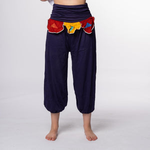 Pantalón bombacho morado con flecos R