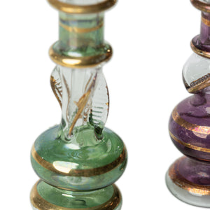 Perfumero árabe de cristal soplado 8cm Gold