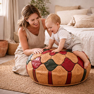 puff árabe de piel multicolor IZERBI contexto