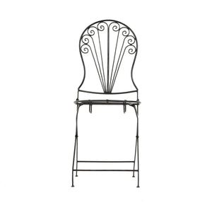 Silla marroquí de forja plegable negra