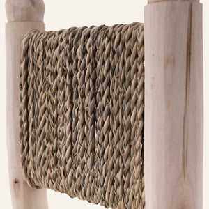 silla marroquí madera y anea detalle