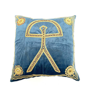 Funda de Cojín diseño indalo azul claro