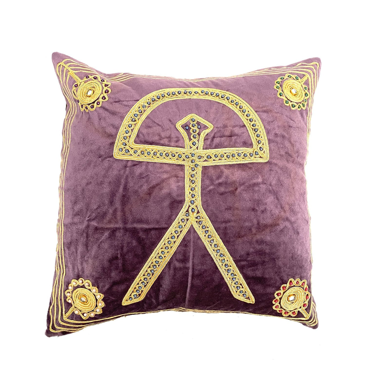 Funda de Cojín diseño indalo morado