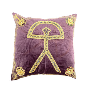 Funda de Cojín diseño indalo morado