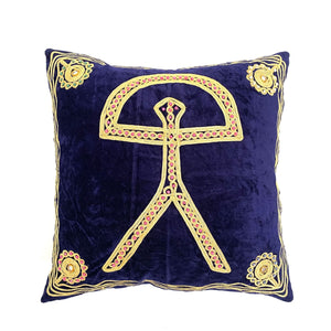 Funda de Cojín diseño indalo azul marino