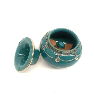 Cinzeiro Alpaca Cerâmica Marroquina e Turquesa 12x9