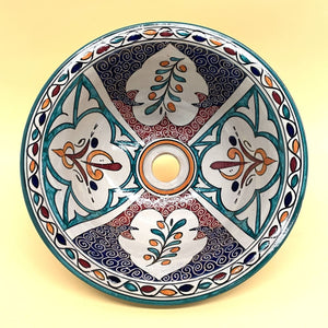 Lavatório de cerâmica floral árabe 35cm