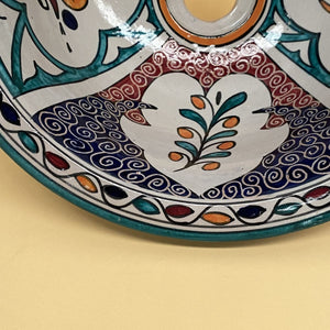 Lavatório de cerâmica floral árabe 35cm