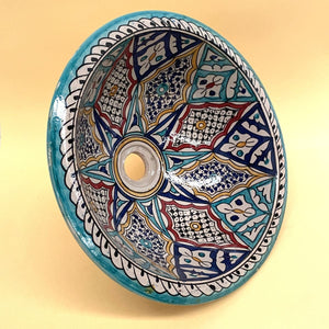 Lavatório árabe de cerâmica multicolor 40cm