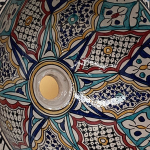 Lavatório árabe de cerâmica multicolor 40cm