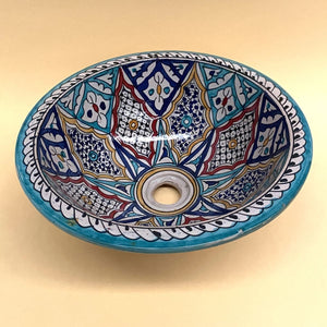 Lavatório árabe de cerâmica multicolor 40cm