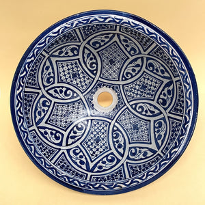 Lavatório de cerâmica marroquina de Fez 40cm