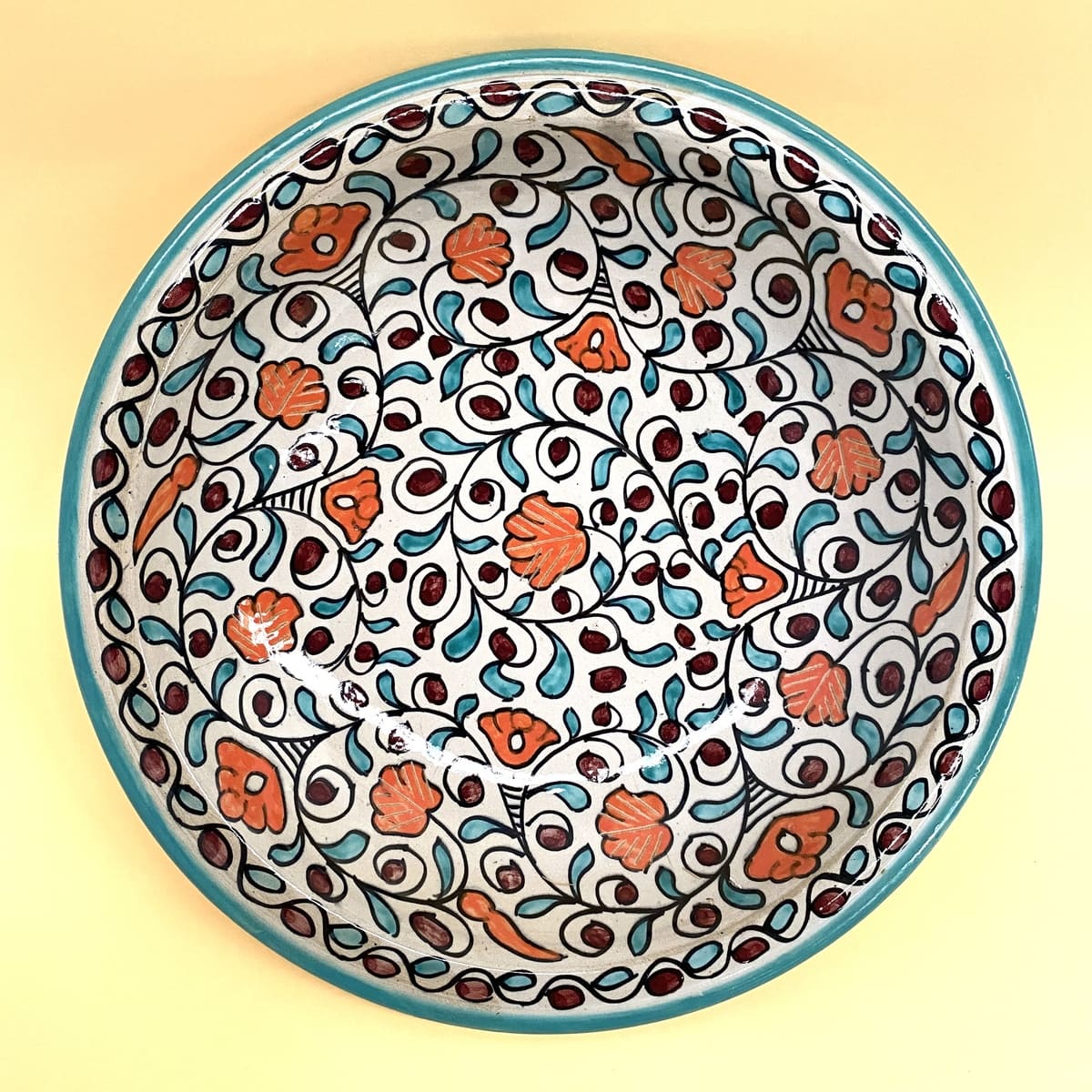 Prato de cerâmica floral árabe 40cm