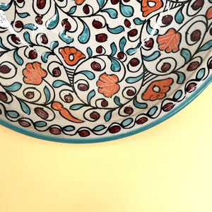 Prato de cerâmica floral árabe 40cm