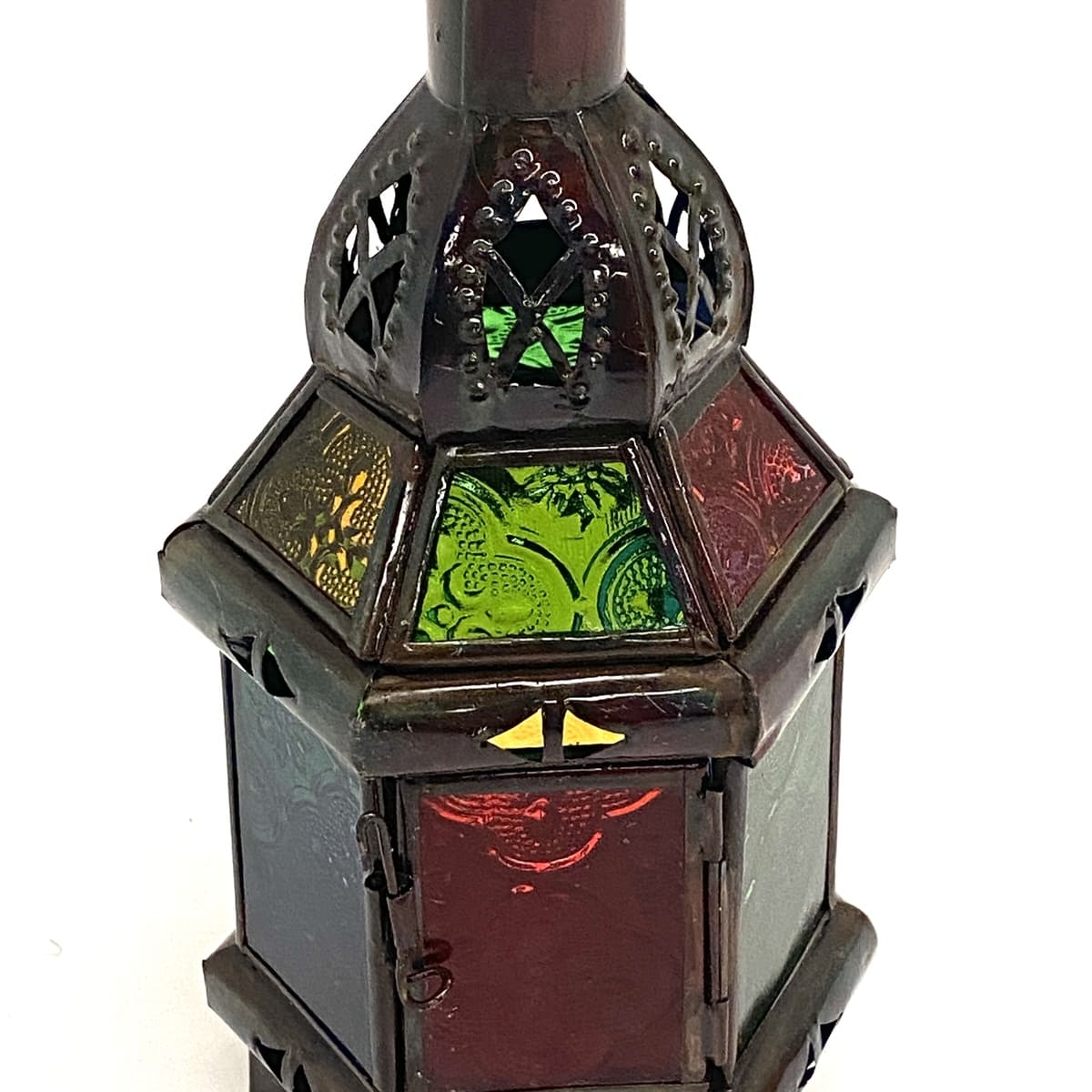 Lanterna árabe hexagonal para velas 22x10