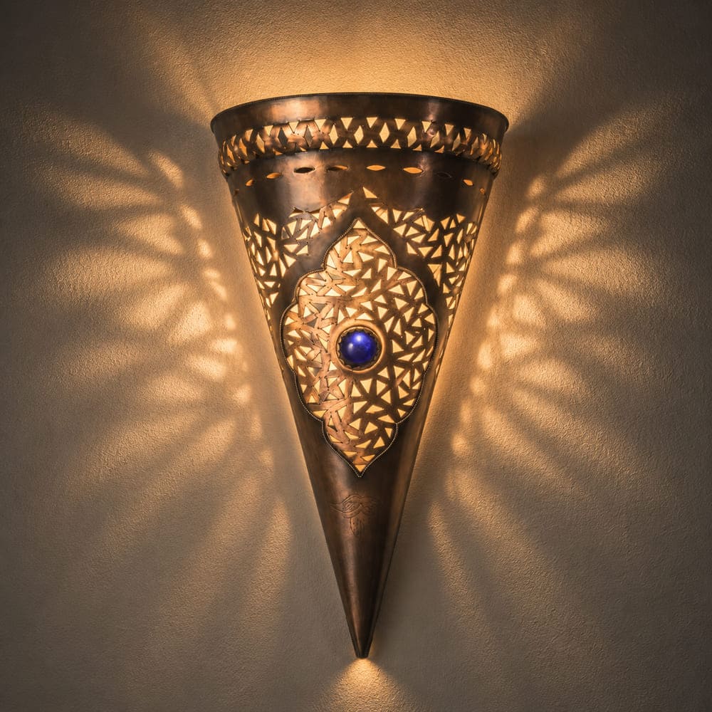 aplique árabe de cobre latón mishan encendido
