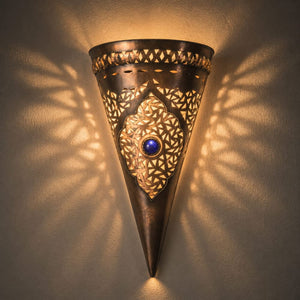 aplique árabe de cobre latón mishan encendido