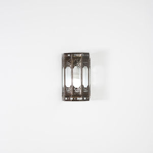 Aplique árabe de vidro transparente e ferro forjado 22cm