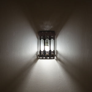 Aplique árabe de vidro transparente e ferro forjado 22cm