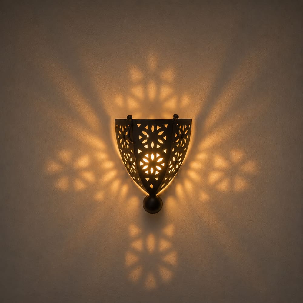 aplique marroquí forja kidabi encendido