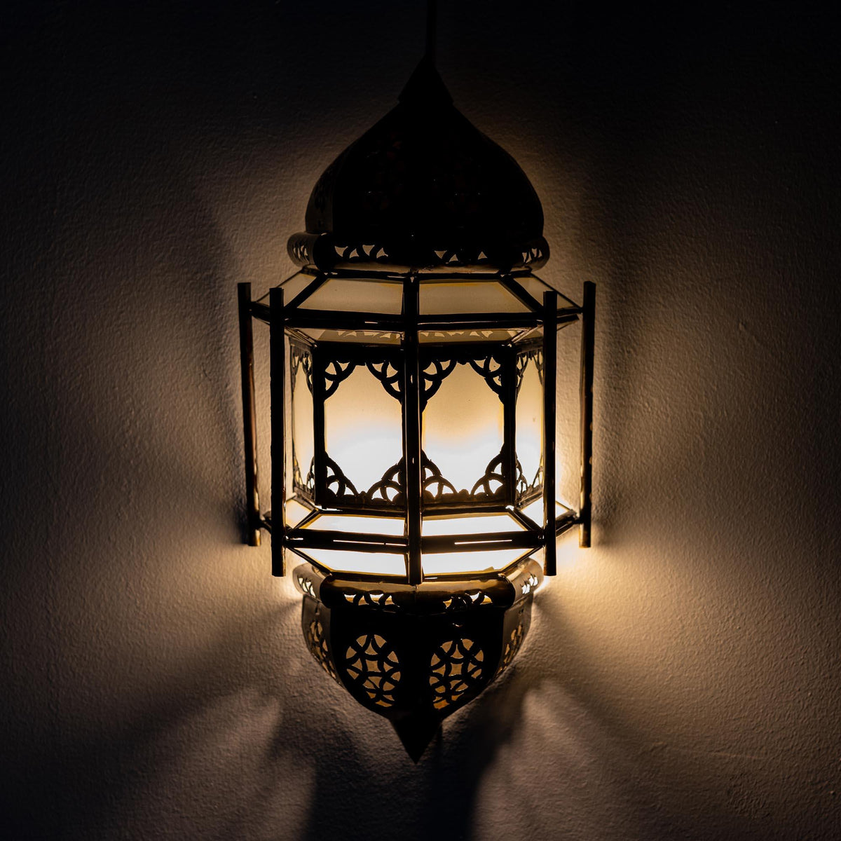 Aplique marroquí de forja y cristal Nadif