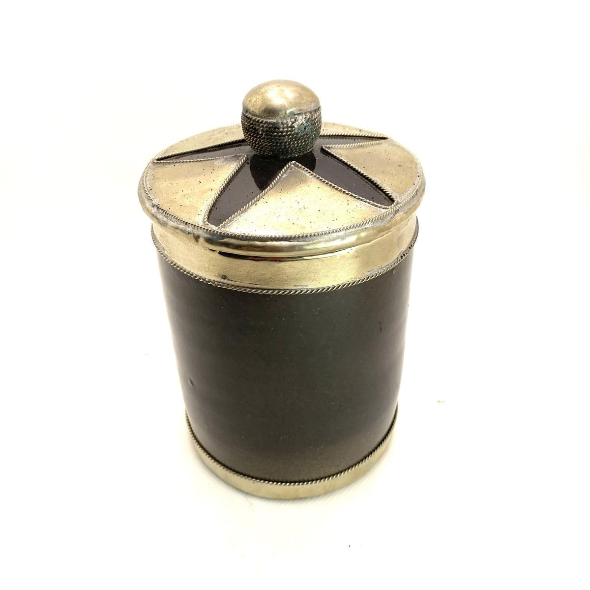 Bombonera marroquí de cerámica y alpaca árabe