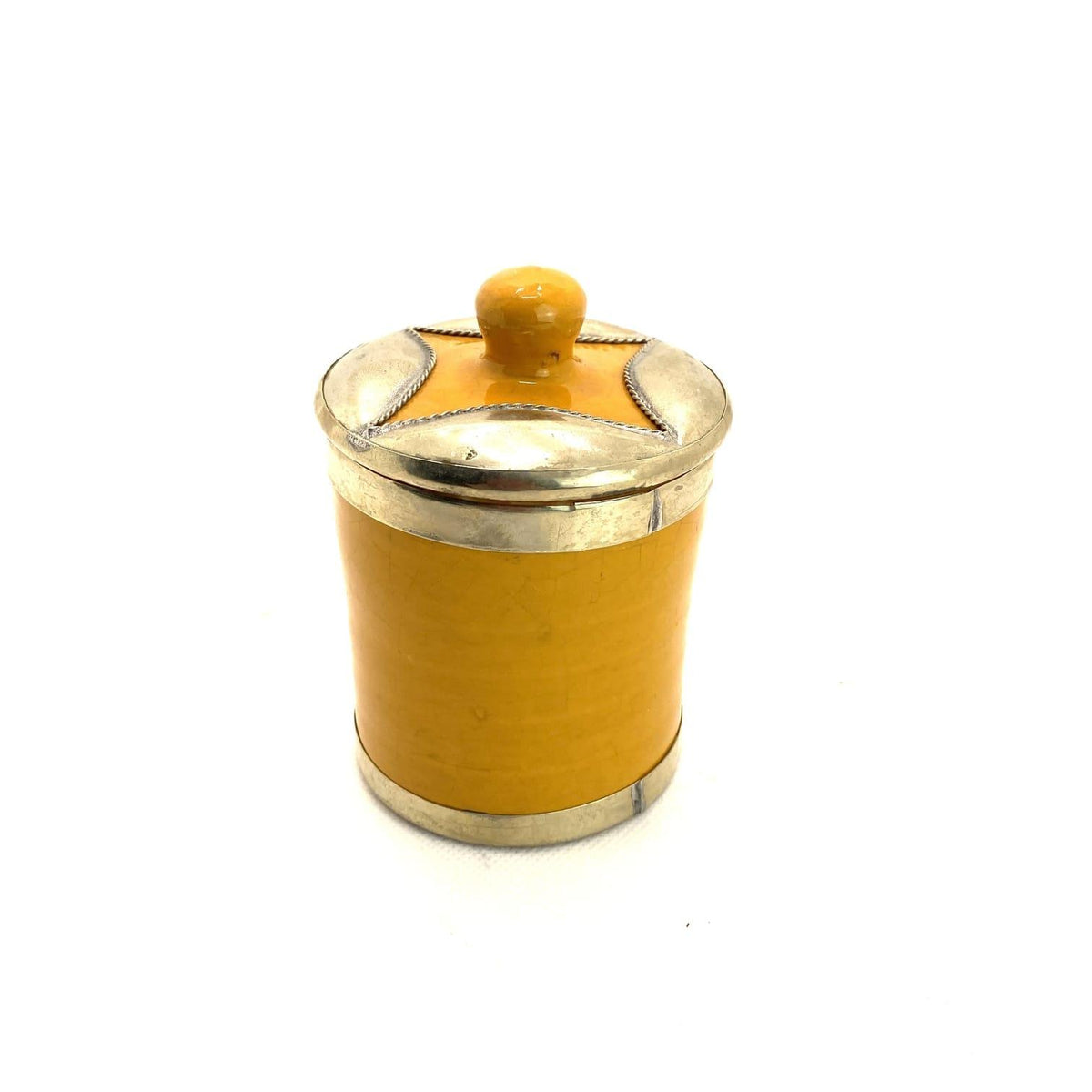 Bombonera marroquí de cerámica y alpaca árabe