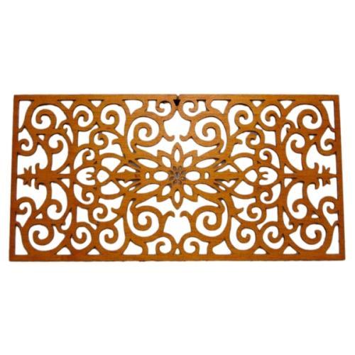 Celosía árabe de madera con cenefa floral - 60x30cm