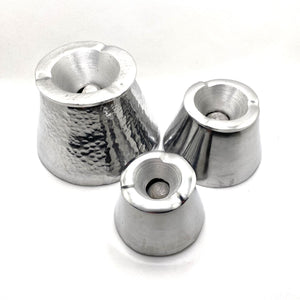 Cenicero marroquí cónico plateado de metal