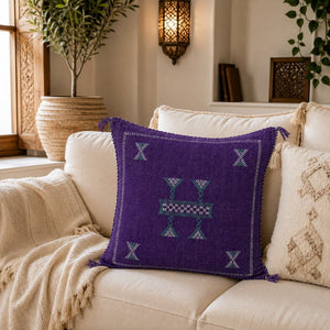 cojín seda cactus lifestyle morado