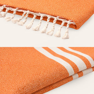 colcha marrakech naranja 185cm detalle