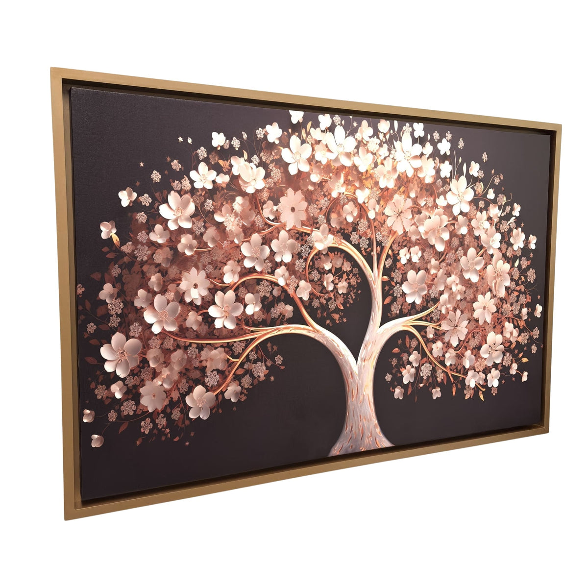 cuadro árbol blanco flores blancas