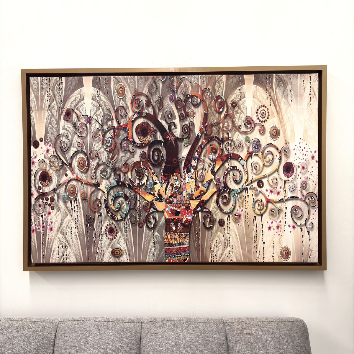 cuadro árbol multicolor detalle