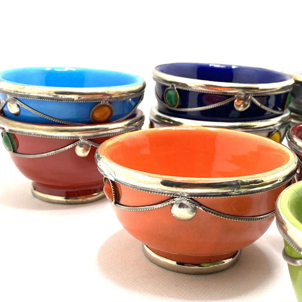 Cuenco marroquí de cerámica y alpaca mini