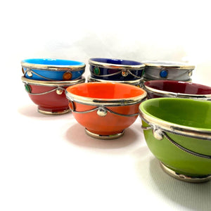 Cuenco marroquí de cerámica y alpaca mini