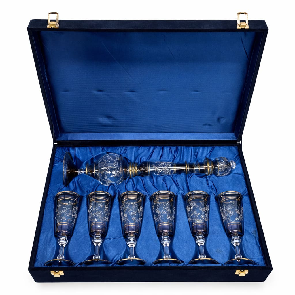 decantador azul estuche