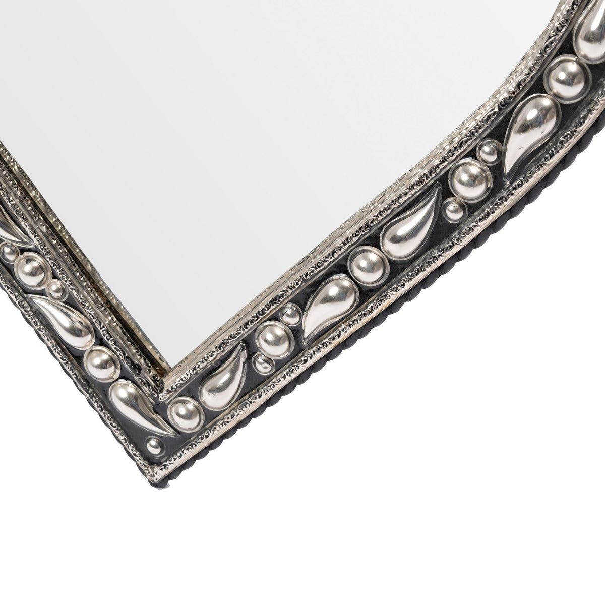 Espejo marroquí corazón de madera y alpaca