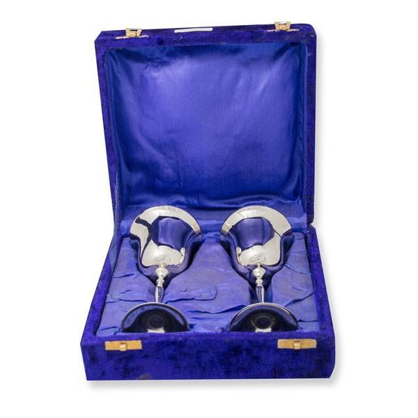 Estuche Árabe Premium de 2 Copas de Níquel Bañadas en Plata